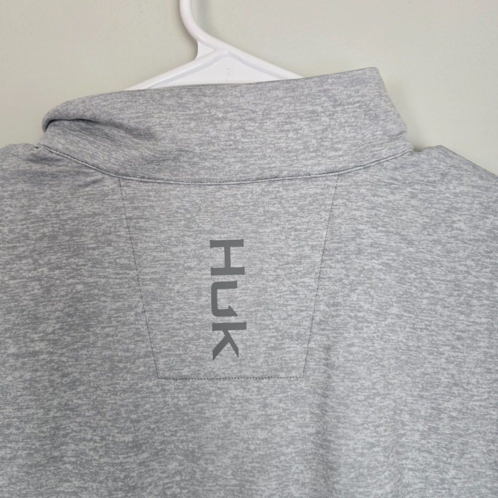 NWT Huk Men's Cold Front Gray ¼ Zip Pullover Size L Performance Fishing Top - Picture 5 of 9